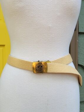 Vintage Levi’s 1984 LA Olympics USA Brass Buckle Canvas Belt